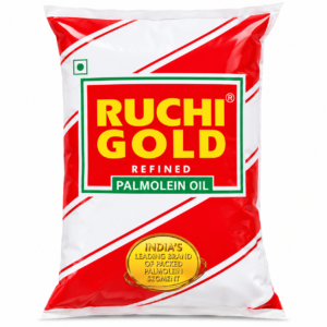 Ruchi Gold Refined Palmolein Oil 1 Litre Pouch front